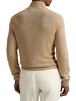 Cotton Knit Quarter-Zip Sweater