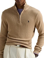 Cotton Knit Quarter-Zip Sweater