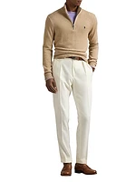 Cotton Knit Quarter-Zip Sweater
