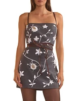 Embroidered Strappy Minidress
