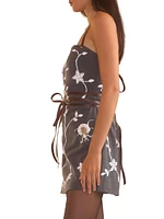 Embroidered Strappy Minidress