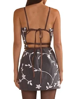 Embroidered Strappy Minidress