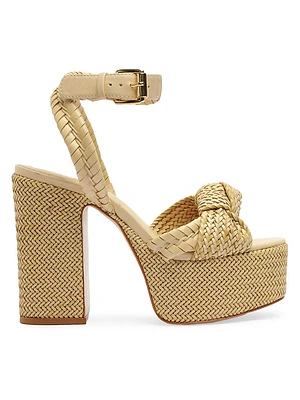 Khari 100MM Knotted Leather Platform Sandals