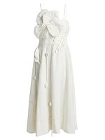 Garden Appliqué Sleeveless Midi-Dress