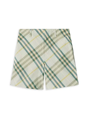Little Boy's & Check Poplin Shorts