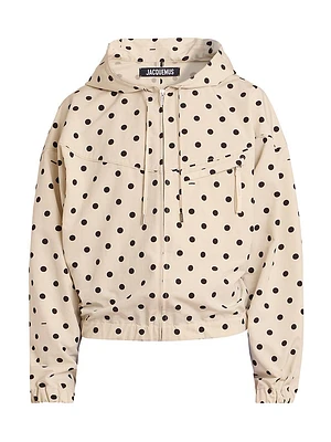 Hooded Polka Dot Jacket