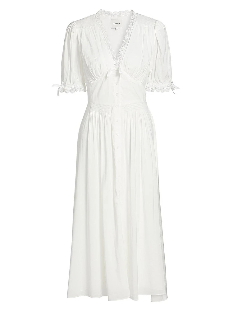Ketra Cotton Voile Midi-Dress