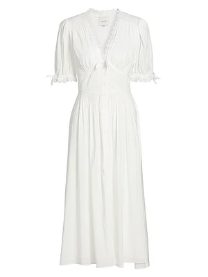 Ketra Cotton Voile Midi-Dress