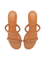 Taliah 50MM Braided Leather Kitten-Heel Sandals