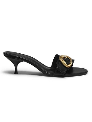 Olga 50MM Buckle-Accented Leather Sandals