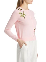 Embroidered Floral Wool Cardigan