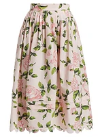 English Roses Scalloped Midi-Skirt