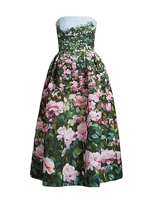 Strapless Bellflower Faille Gown