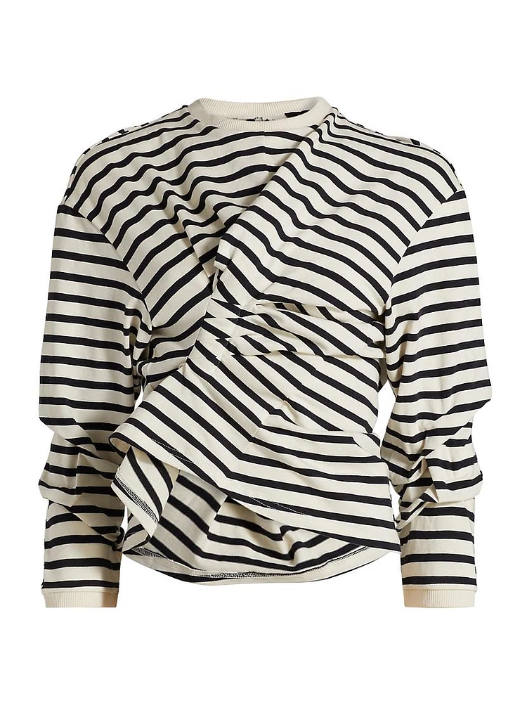 Striped Knotted Jersey Top