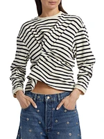 Striped Knotted Jersey Top
