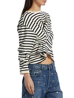 Striped Knotted Jersey Top