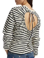 Striped Knotted Jersey Top