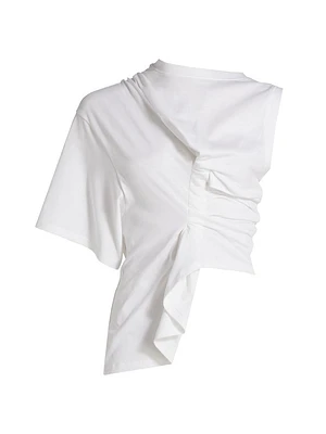 Asymmetrical Knotted Jersey Top