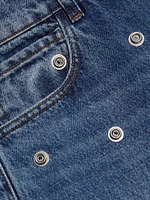 Studded Barrel-Leg Jeans