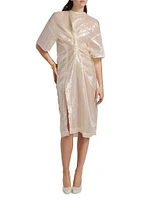 Knotted Sequin Midi-Dress