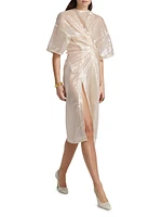 Knotted Sequin Midi-Dress