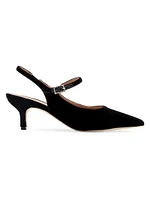 Maloe Souliers x Tabitha Simmons Karla 45MM Velvet Slingback Pumps