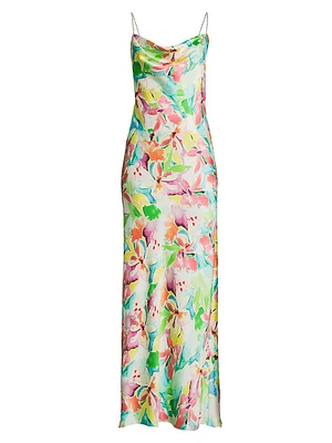 Lola Floral Sateen A-Line Gown