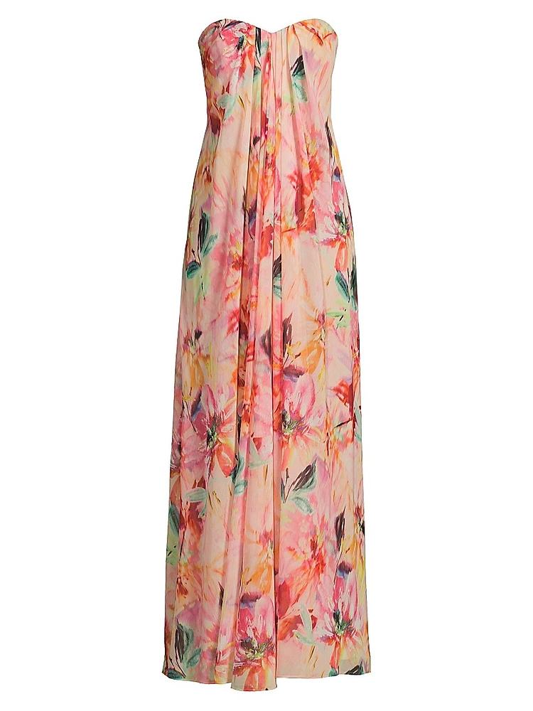 Brooke Strapless Chiffon Maxi Dress