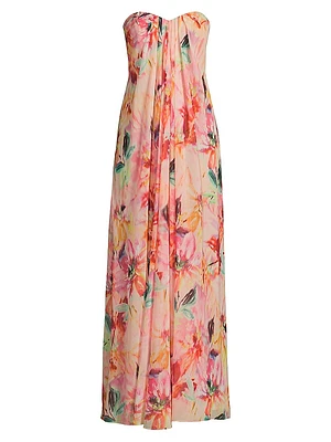 Brooke Strapless Chiffon Maxi Dress