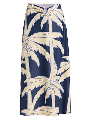 Las Islas Winter Sun Palms Breath Of Life Midi Skirt