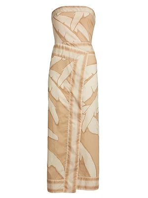 Las Islas Winter Sun Palms Pontoon Strapless Dress