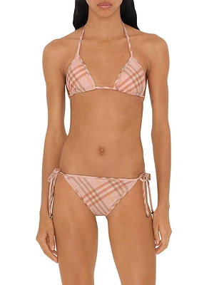 Check Triangle Bikini Top