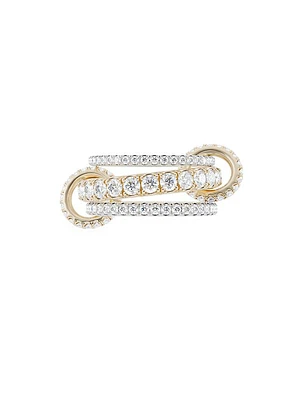 Junia Two-Tone 18K Gold & 3.60 TCW Diamond Pavé Three-Row Ring