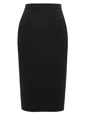 Pencil Skirt Ribbed Wool