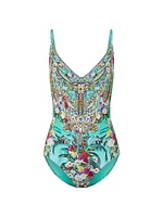 Floral Underwire V-Neck Swimsuit