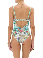 Floral Underwire V-Neck Swimsuit