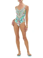 Floral Underwire V-Neck Swimsuit