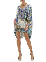 Silk Printed Mini-Kaftan