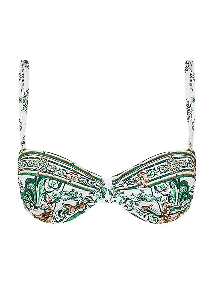 Ruched Underwire Bra Bikini Top