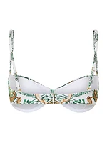 Ruched Underwire Bra Bikini Top