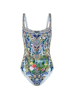 Squareneck Underwire One-Piece Swimsuit