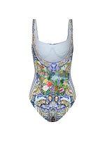 Squareneck Underwire One-Piece Swimsuit