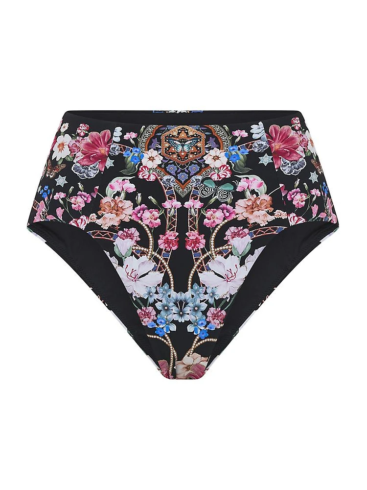 High-Rise Paneled Bikini Bottoms