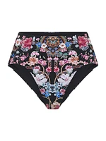 High-Rise Paneled Bikini Bottoms