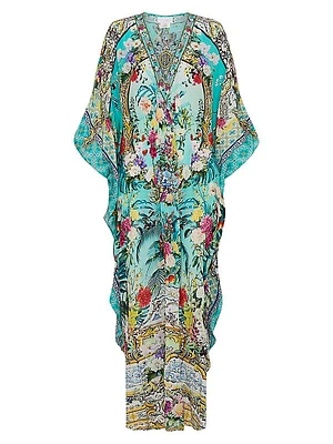 Gathered Waist Silk Kaftan