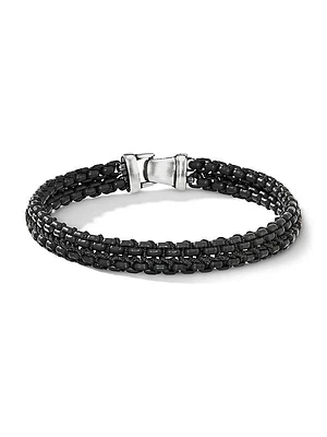 Woven Box Chain Bracelet in Sterling Silver