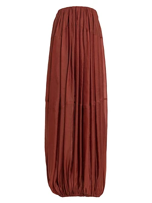 Pleated Organza Maxi Dress