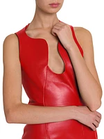 Sculpted Leather Minidress