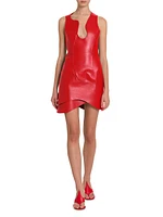 Sculpted Leather Minidress