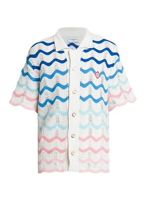 Wave Crocheted Cotton Shirt